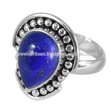 Natural Lapis Gemstone 925 Sterling Silver Ring Jewelry